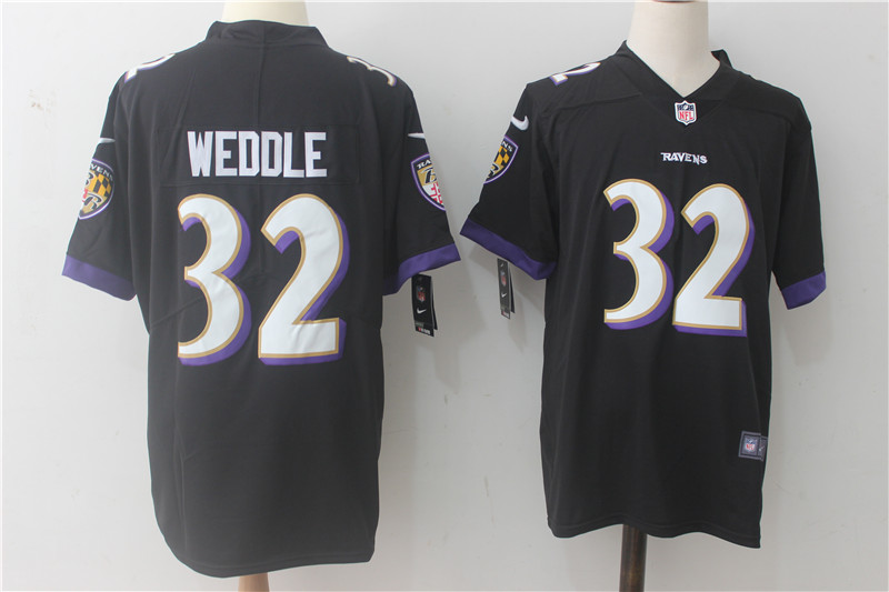 Men's Baltimore Ravens Eric Weddle #32 Black Jersey